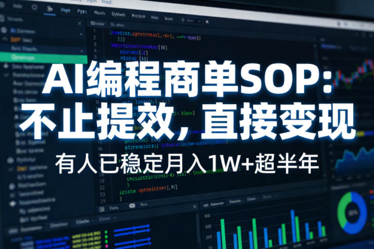 AI编程商单SOP，AI编程不能只给工作提效，还要直接变现，有人已经稳定月入1W+半年了 | 资源下载 - 知行客-知行客