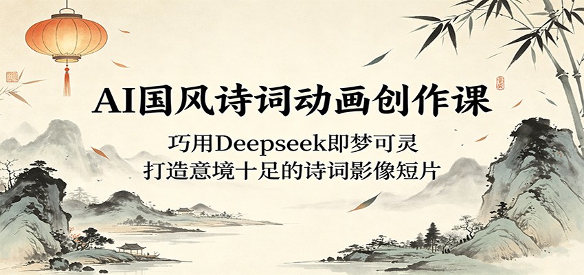 AI国风诗词动画创作课：巧用Deepseek即梦可灵，打造意境十足的诗词影像短片-知行客