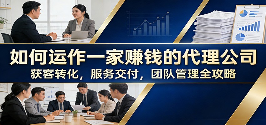 如何运作一家赚钱的代理公司：获客转化，服务交付，团队管理全攻略-知行客