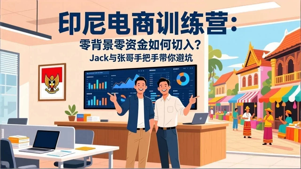 【精】印尼电商训练营：零背景零资金如何切入？Jack与张哥手把手带你避坑-知行客