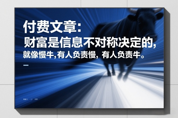 付费文章：财富是信息不对称决定的，就像慢牛，有人负责慢，有人负责牛-知行客
