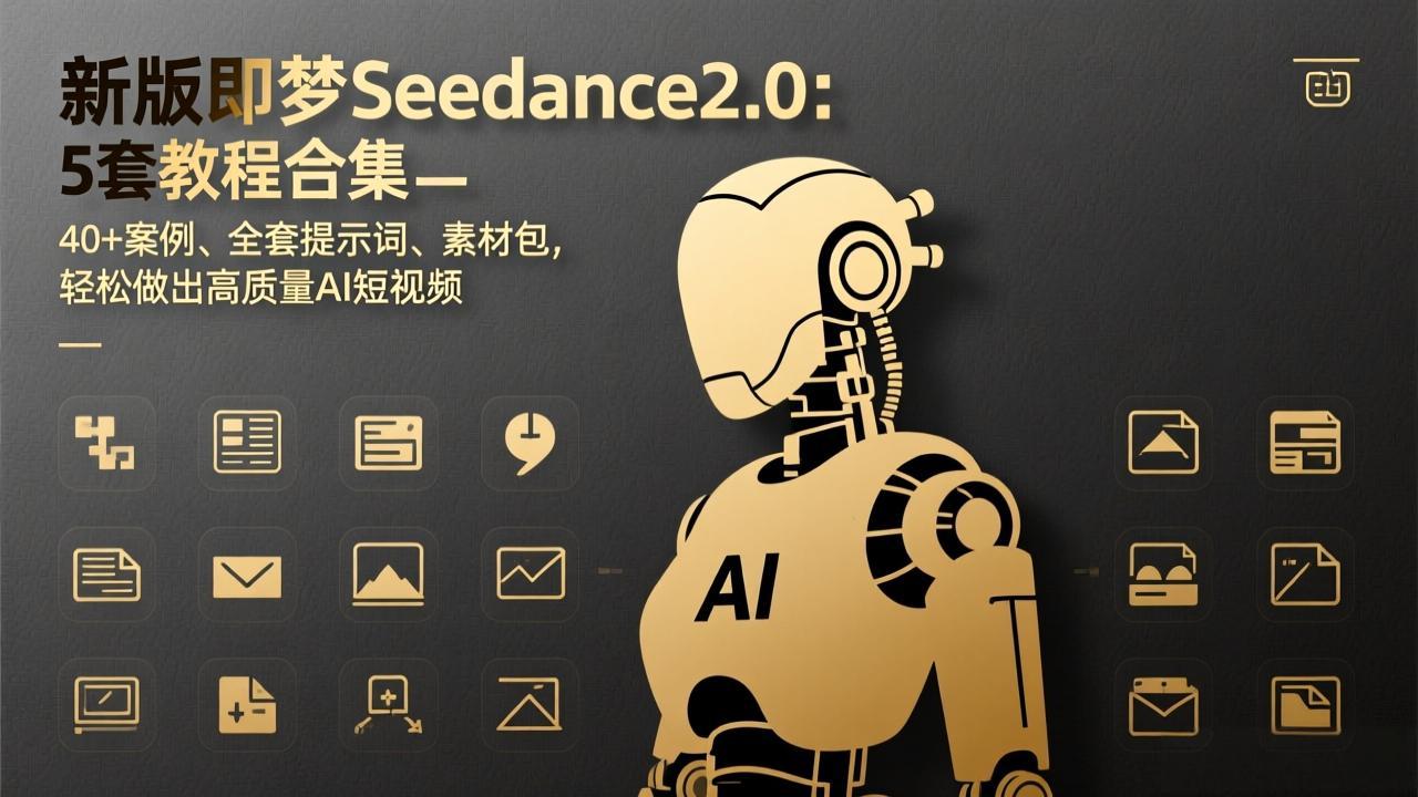 【精】新版即梦Seedance2.0：5套教程合集，40+案例、全套提示词、素材包，轻松做出高质量AI短视频-知行客