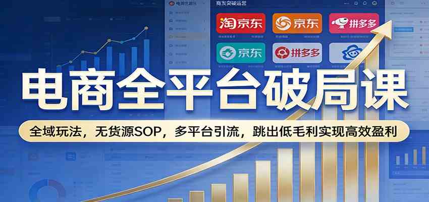 电商全平台破局课：全域玩法，无货源SOP，多平台引流，跳出低毛利实现高效盈利-知行客