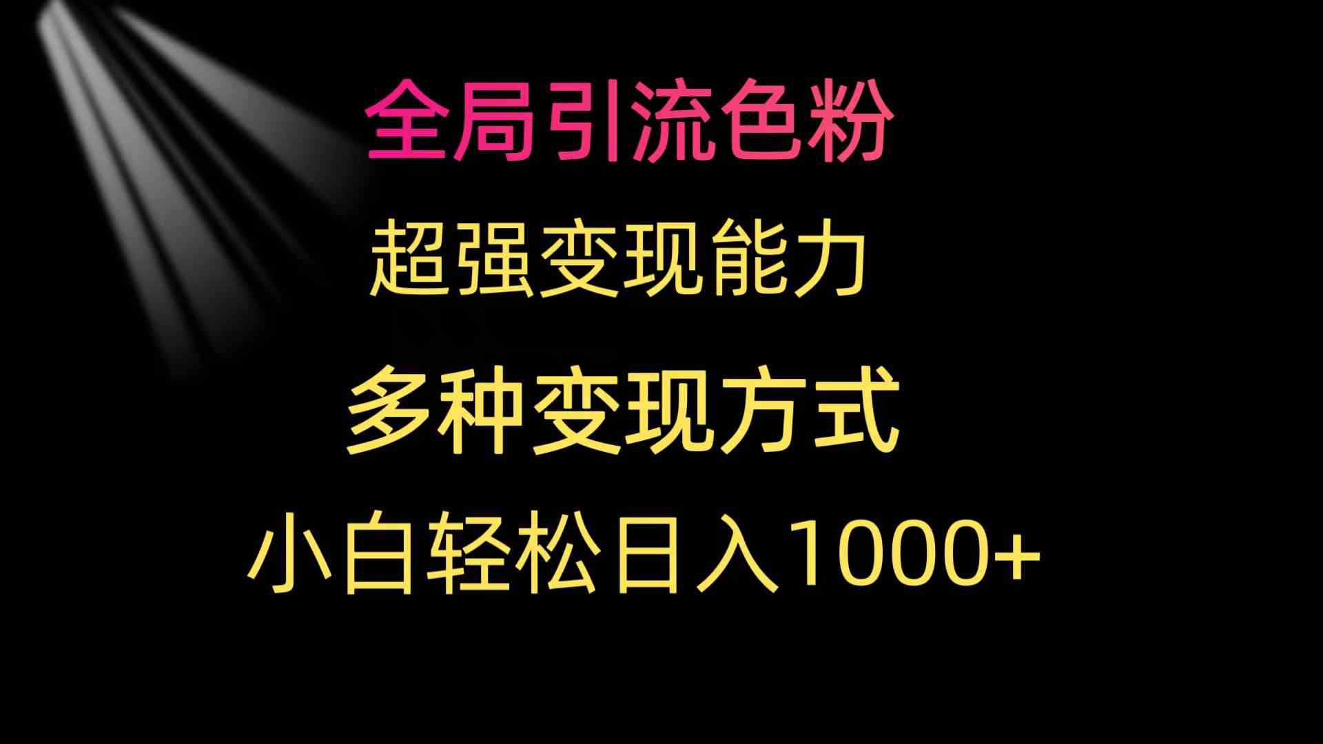 （9680期）全局引流色粉 超强变现能力 多种变现方式 小白轻松日入1000+-知行客
