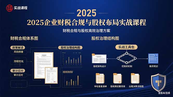 2025企业财税合规与股权布局的实战课程：财税合规与股权高效治理方案-知行客