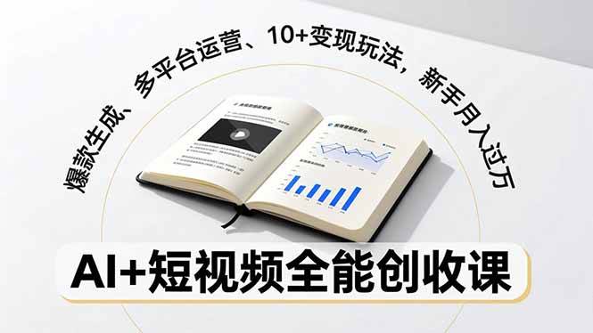 （16773期）AI+短视频全能创收课，爆款生成、多平台运营、10+变现玩法，新手月入过万-知行客