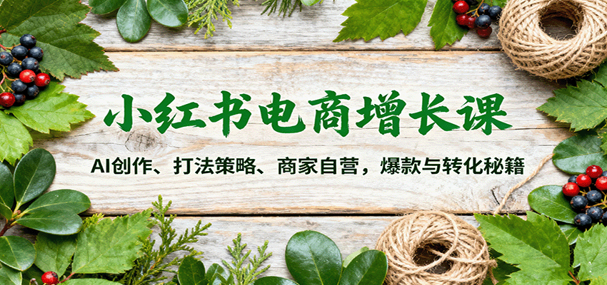 小红书电商增长课：AI创作、打法策略、商家自营，爆款与转化秘籍-知行客
