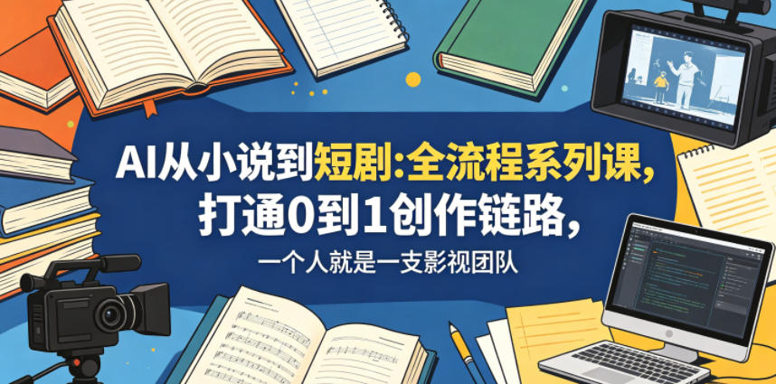 AI从小说到短剧全流程系列课，打通0到1创作链路，一个人就是一支影视团队-知行客