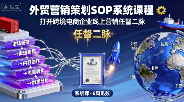 【精】外贸营销策划SOP系统课程，打开跨境电商企业线上营销任督二脉-知行客