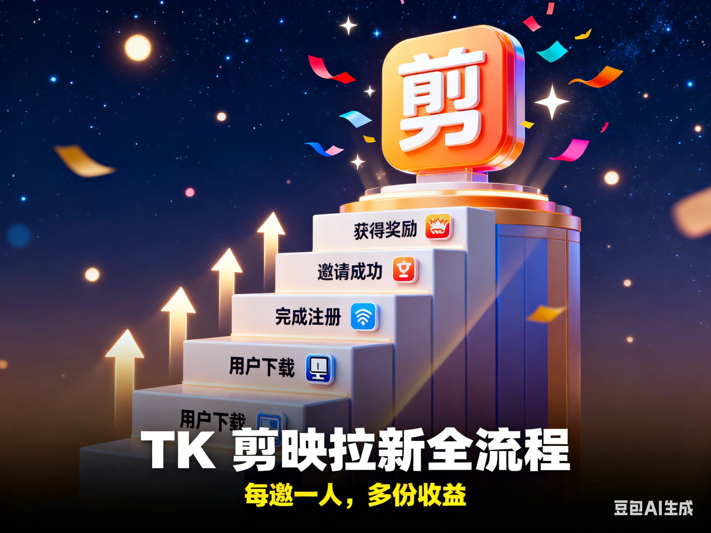 TK 剪映拉新全流程-知行客