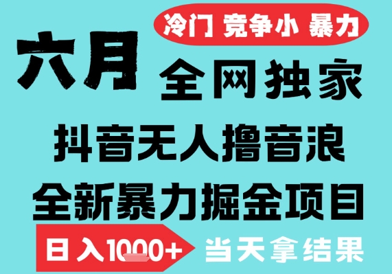 2025年6月高爆抖音无人直播最新撸音浪掘金项目，无脑日入1k+，低门槛小白可做，可矩阵放大【揭秘】-知行客