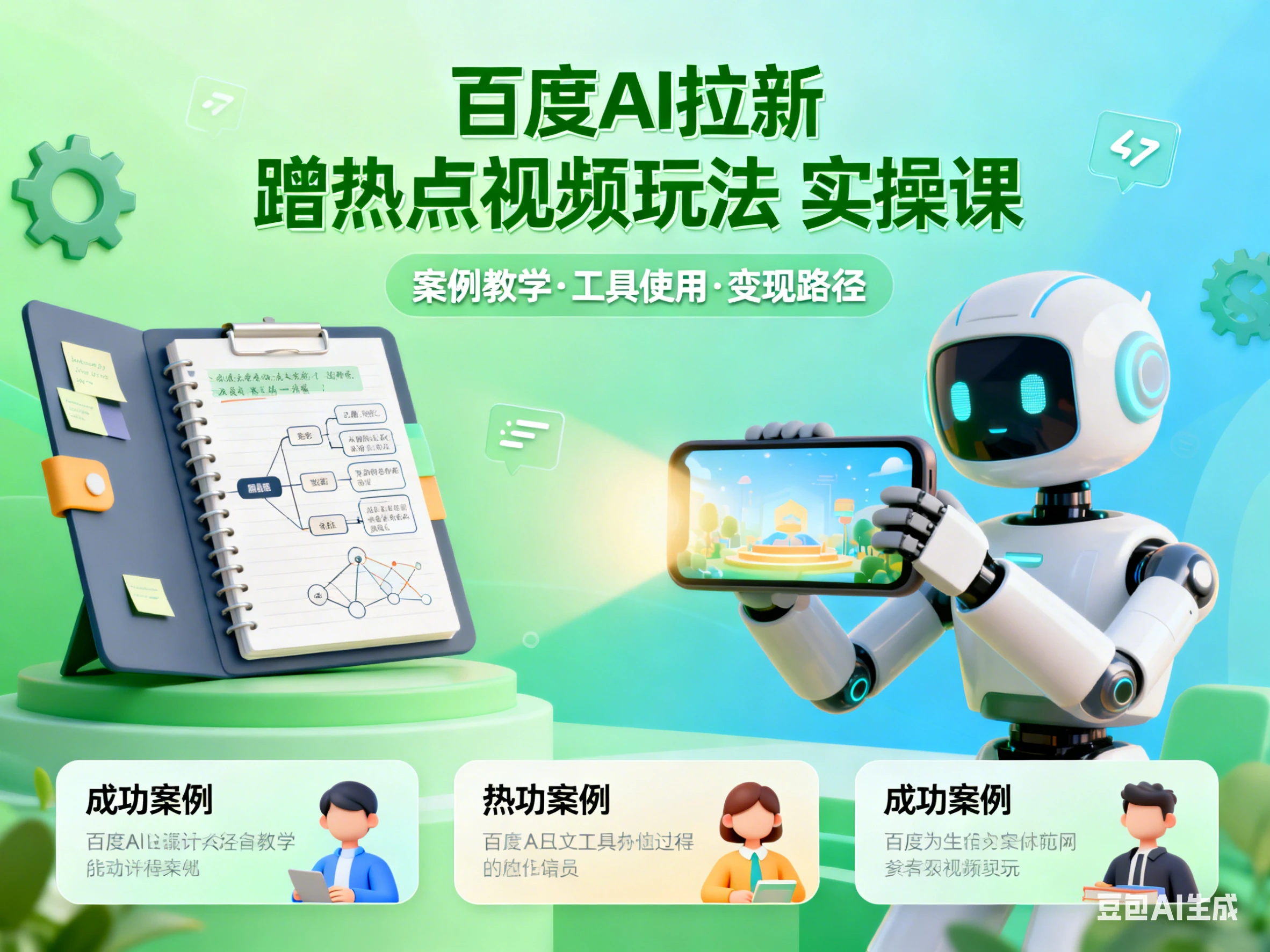 百度ai拉新 蹭热点视频玩法 实操课-知行客