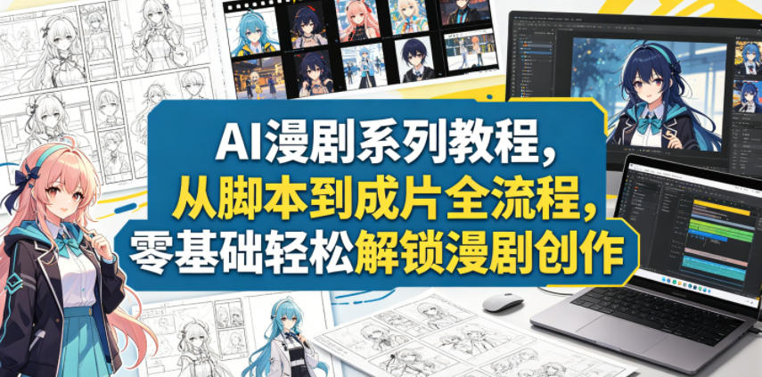 AI漫剧系列教程，从脚本到成片全流程，零基础轻松解锁漫剧创作-知行客