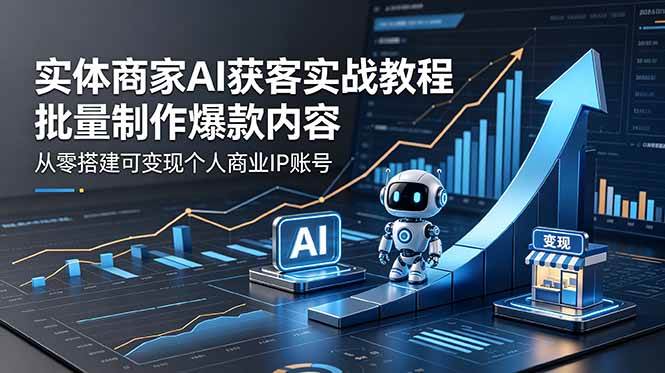 （18572期）实体商家AI获客实战教程：批量制作爆款内容，从零搭建可变现个人商业IP账号-知行客