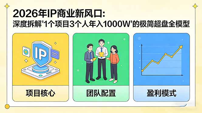 2026年IP商业新风口：深度拆解“1个项目3个人年入1000W”的极简超盘全模型-知行客