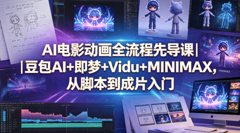 AI电影动画全流程先导课｜豆包AI+即梦+Vidu+MINIMAX，从脚本到成片入门-知行客