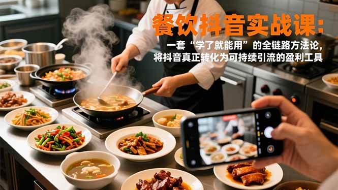 （16975期）餐饮抖音实战课：一套“学了就能用”的全链路方法论，将抖音真正转化为可持续引流的盈利工具-知行客