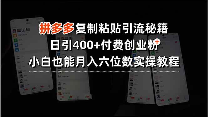 （15613期）拼多多复制粘贴引流秘籍，日引400+付费创业粉，小白也能月入六位数实操…-知行客