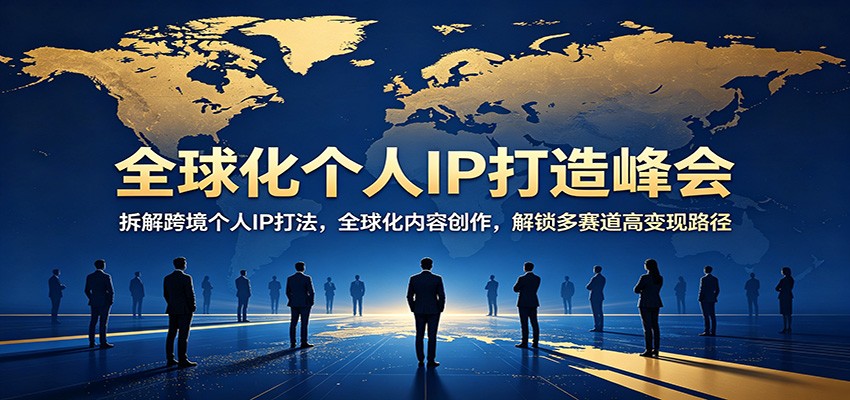 全球化个人IP打造峰会：拆解跨境个人IP打法，全球化内容创作，解锁多赛道高变现路径-知行客