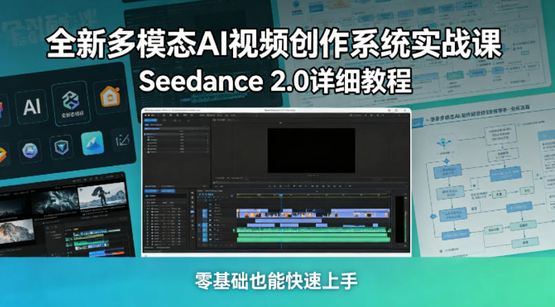 全新多模态AI视频创作系统实战课,Seedance 2.0详细教程,零基础也能快速上手-知行客