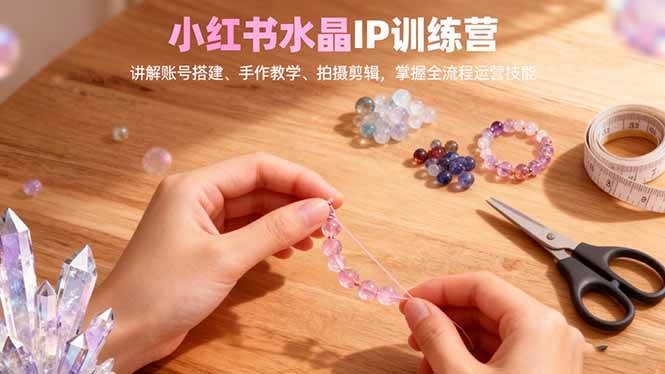 （16475期）小红书水晶IP训练营，讲解账号搭建、手作教学、拍摄剪辑，全流程运营技能-知行客