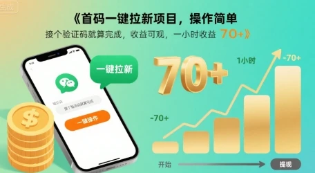 首码一键拉新项目，操作简单，接个验证码就算完成，收益可观， 一小时收益70+【揭秘】-知行客