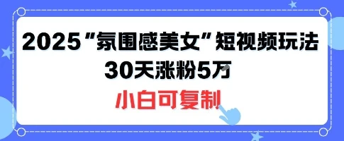 不露脸也能火！2025“氛围感美女”短视频玩法，30天涨粉5W小白可复制-知行客